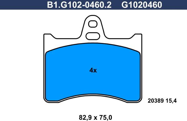 Galfer B1.G102-0460.2 - Тормозные колодки, дисковые, комплект autosila-amz.com