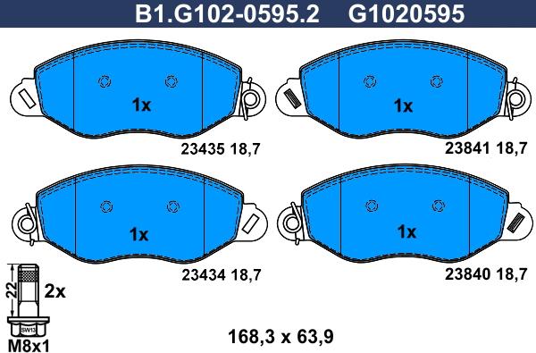 Galfer B1.G102-0595.2 - Тормозные колодки, дисковые, комплект autosila-amz.com