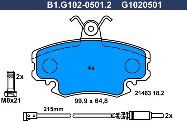 Galfer B1.G102-0501.2 - Тормозные колодки, дисковые, комплект autosila-amz.com