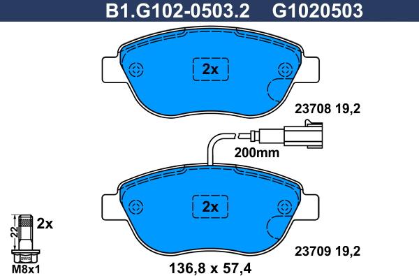Galfer B1.G102-0503.2 - Тормозные колодки, дисковые, комплект autosila-amz.com