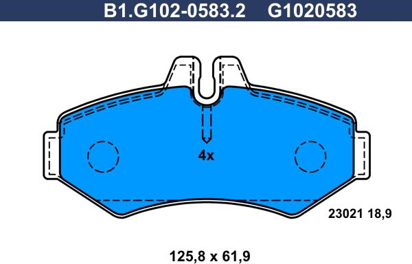 Galfer B1.G102-0583.2 - Тормозные колодки, дисковые, комплект autosila-amz.com