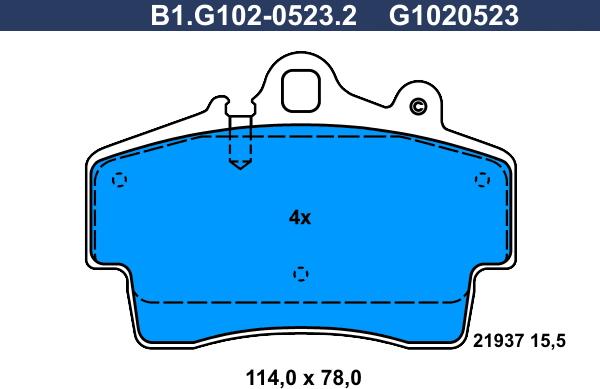 Galfer B1.G102-0523.2 - Тормозные колодки, дисковые, комплект autosila-amz.com