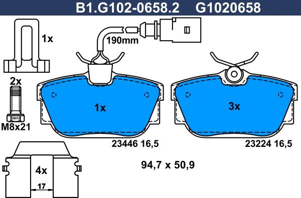 Galfer B1.G102-0658.2 - Тормозные колодки, дисковые, комплект autosila-amz.com