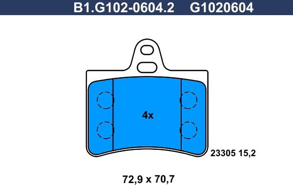 Galfer B1.G102-0604.2 - Тормозные колодки, дисковые, комплект autosila-amz.com