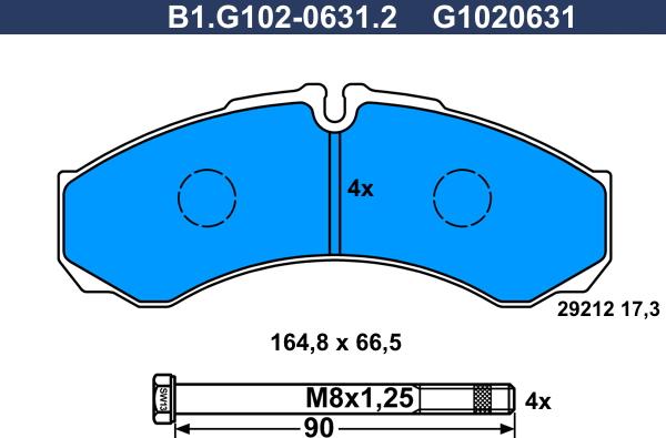 Galfer B1.G102-0631.2 - Тормозные колодки, дисковые, комплект autosila-amz.com