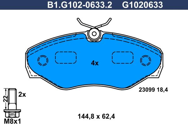 Galfer B1.G102-0633.2 - Колодки тормозные дисковые autosila-amz.com