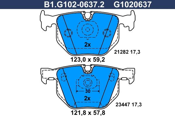 Galfer B1.G102-0637.2 - Тормозные колодки, дисковые, комплект autosila-amz.com