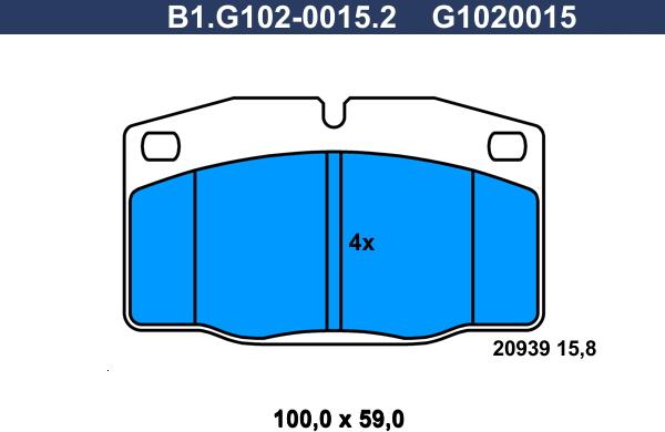 Galfer B1.G102-0015.2 - Тормозные колодки, дисковые, комплект autosila-amz.com