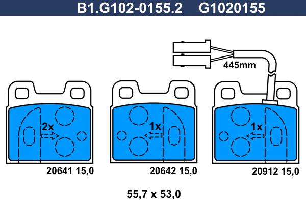 Galfer B1.G102-0155.2 - Тормозные колодки, дисковые, комплект autosila-amz.com