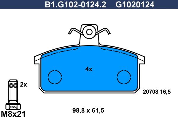 Galfer B1.G102-0124.2 - Тормозные колодки, дисковые, комплект autosila-amz.com