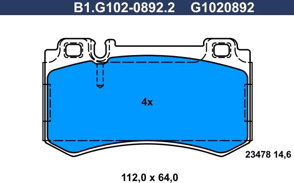 Galfer B1.G102-0892.2 - Тормозные колодки, дисковые, комплект autosila-amz.com