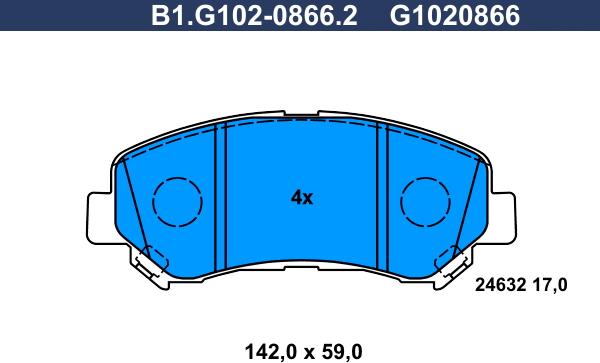 Galfer B1.G102-0866.2 - Тормозные колодки, дисковые, комплект autosila-amz.com