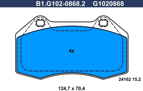 Galfer B1.G102-0868.2 - Тормозные колодки, дисковые, комплект autosila-amz.com