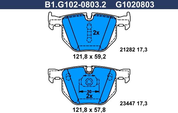 Galfer B1.G102-0803.2 - Тормозные колодки, дисковые, комплект autosila-amz.com