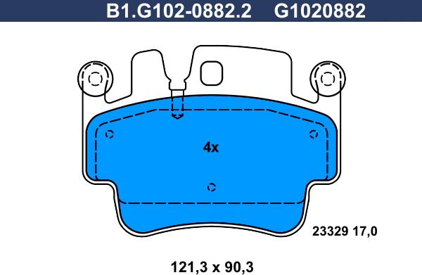 Galfer B1.G102-0882.2 - Тормозные колодки, дисковые, комплект autosila-amz.com