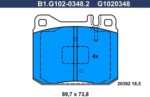 Galfer B1.G102-0348.2 - Тормозные колодки, дисковые, комплект autosila-amz.com