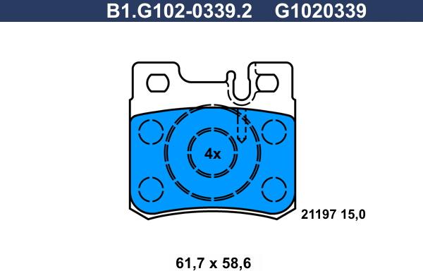Galfer B1.G102-0339.2 - Тормозные колодки, дисковые, комплект autosila-amz.com