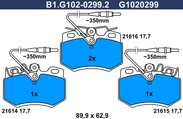 Galfer B1.G102-0299.2 - Тормозные колодки, дисковые, комплект autosila-amz.com