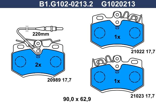 Galfer B1.G102-0213.2 - Тормозные колодки, дисковые, комплект autosila-amz.com