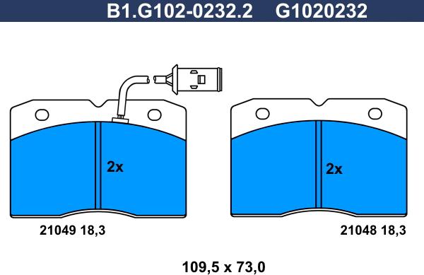 Galfer B1.G102-0232.2 - Тормозные колодки, дисковые, комплект autosila-amz.com