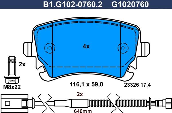 Galfer B1.G102-0760.2 - Тормозные колодки, дисковые, комплект autosila-amz.com