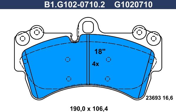 Galfer B1.G102-0710.2 - Тормозные колодки, дисковые, комплект autosila-amz.com