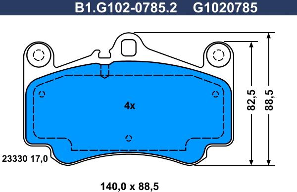 Galfer B1.G102-0785.2 - Тормозные колодки, дисковые, комплект autosila-amz.com