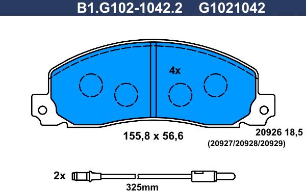 Galfer B1.G102-1042.2 - Тормозные колодки, дисковые, комплект autosila-amz.com