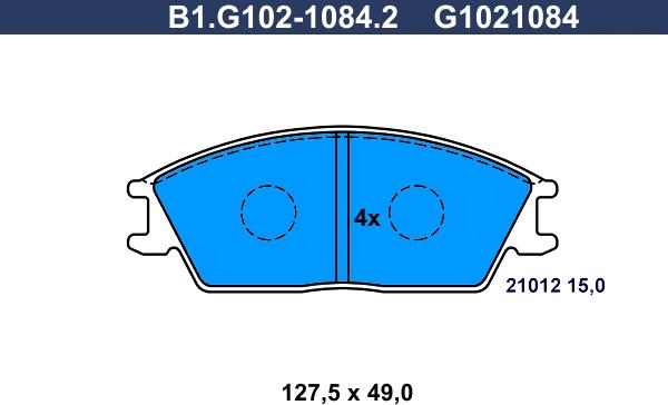 Galfer B1.G102-1084.2 - Тормозные колодки, дисковые, комплект autosila-amz.com