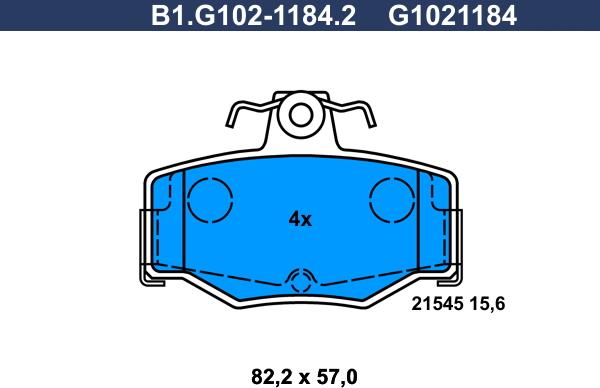 Galfer B1.G102-1184.2 - Тормозные колодки, дисковые, комплект autosila-amz.com