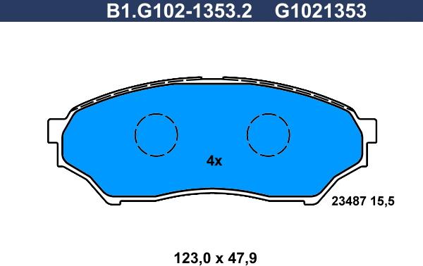 Galfer B1.G102-1353.2 - Тормозные колодки, дисковые, комплект autosila-amz.com