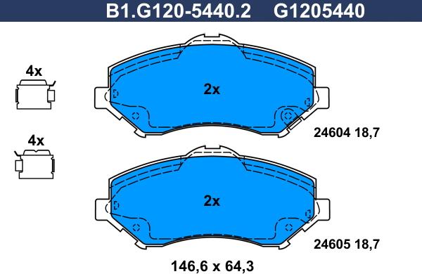 Galfer B1.G120-5440.2 - Тормозные колодки, дисковые, комплект autosila-amz.com