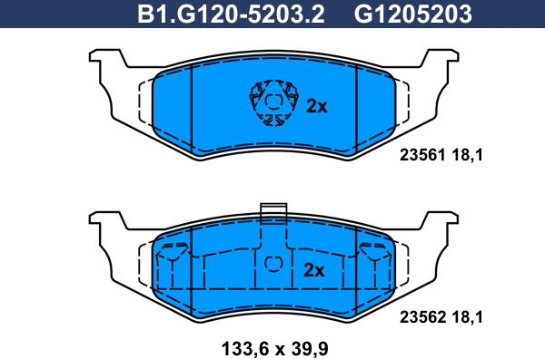 Galfer B1.G120-5203.2 - Тормозные колодки, дисковые, комплект autosila-amz.com