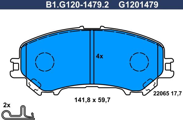 Galfer B1.G120-1479.2 - Тормозные колодки, дисковые, комплект autosila-amz.com