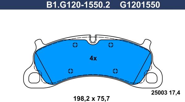 Galfer B1G12015502 - Тормозные колодки, дисковые, комплект autosila-amz.com