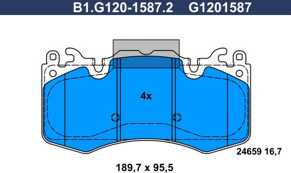 Galfer B1.G120-1587.2 - Тормозные колодки, дисковые, комплект autosila-amz.com