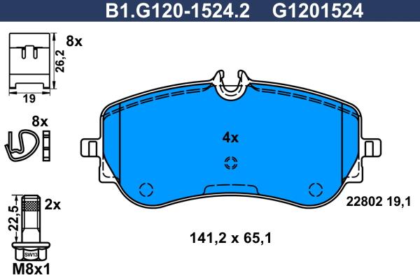 Galfer B1.G120-1524.2 - Тормозные колодки, дисковые, комплект autosila-amz.com