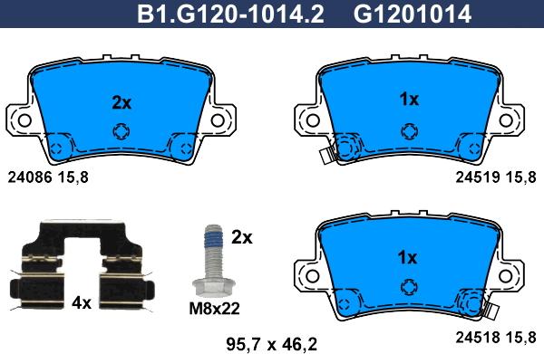 Galfer B1.G120-1014.2 - Тормозные колодки, дисковые, комплект autosila-amz.com