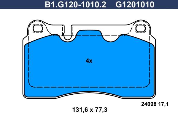 Galfer B1.G120-1010.2 - Тормозные колодки, дисковые, комплект autosila-amz.com