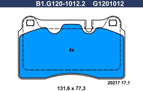 Galfer B1.G120-1012.2 - Тормозные колодки, дисковые, комплект autosila-amz.com