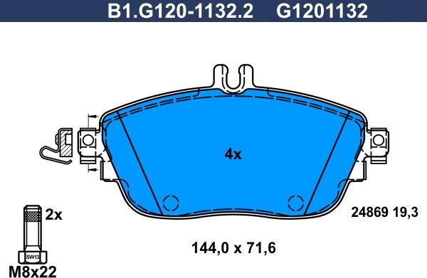 Galfer B1.G120-1132.2 - Тормозные колодки, дисковые, комплект autosila-amz.com