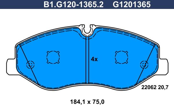 Galfer B1.G120-1365.2 - Тормозные колодки, дисковые, комплект autosila-amz.com