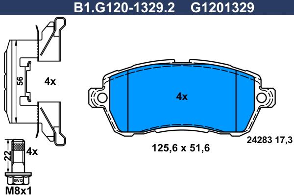 Galfer B1.G120-1329.2 - Тормозные колодки, дисковые, комплект autosila-amz.com
