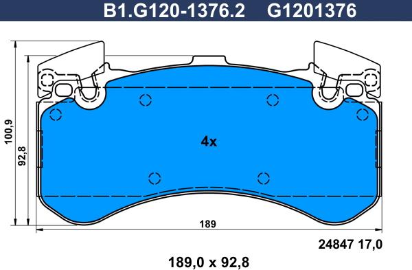 Galfer B1.G120-1376.2 - Тормозные колодки, дисковые, комплект autosila-amz.com