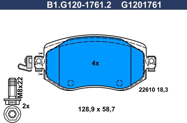 Galfer B1.G120-1761.2 - Тормозные колодки, дисковые, комплект autosila-amz.com
