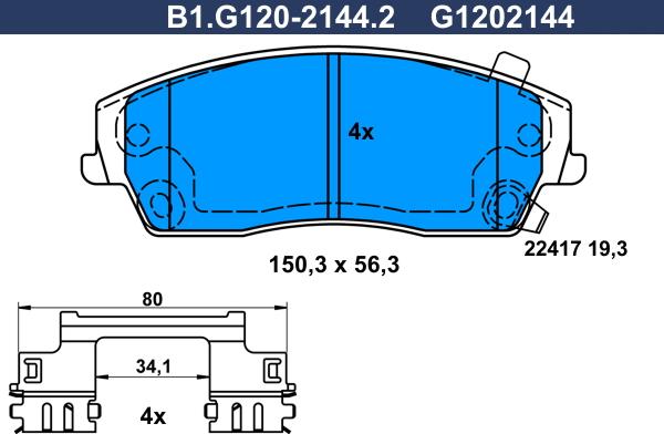 Galfer B1.G120-2144.2 - Тормозные колодки, дисковые, комплект autosila-amz.com