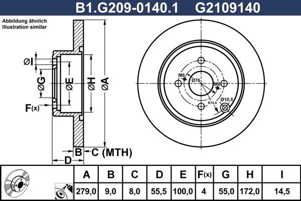 Galfer B1.G209-0140.1 - Тормозной диск autosila-amz.com