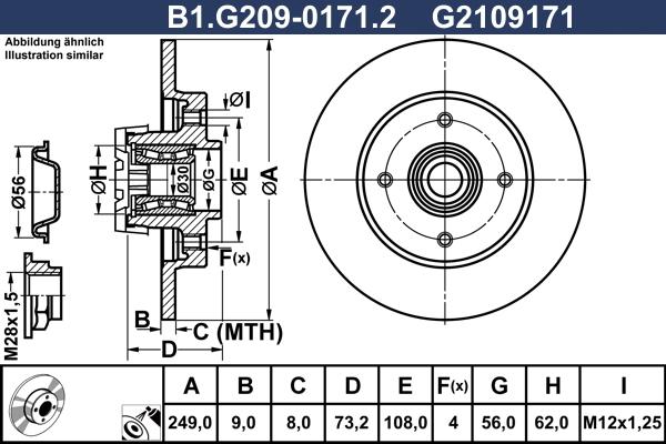 Galfer B1.G209-0171.2 - Тормозной диск autosila-amz.com