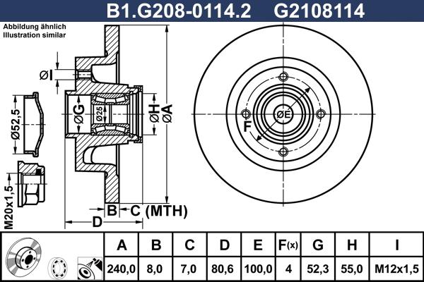 Galfer B1.G208-0114.2 - Тормозной диск autosila-amz.com