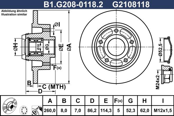 Galfer B1.G208-0118.2 - Тормозной диск autosila-amz.com